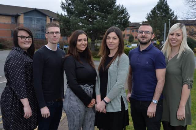 Apprentices Emma Walker, Martin Hart, Chloe Kingston, Katy Philpin, Stefan Pask and Ashleigh Meredith