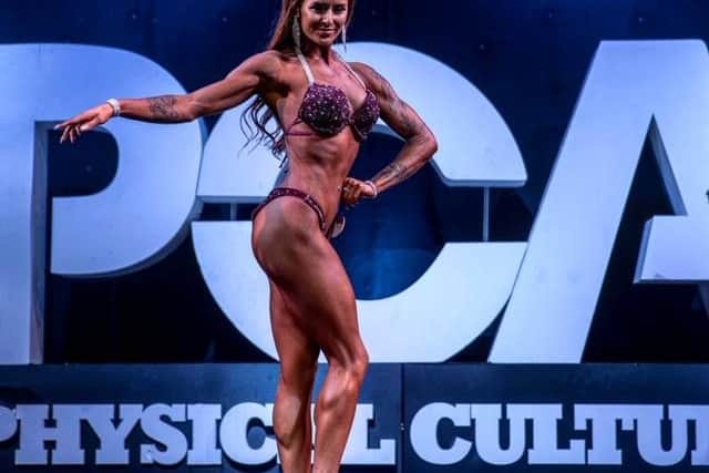 Hannah competing in her first competition