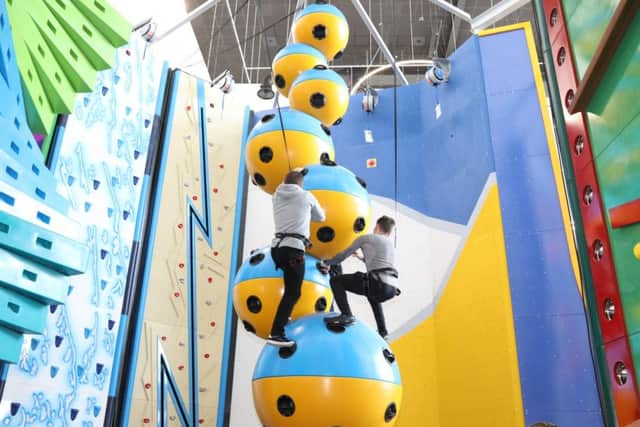 Inside Rock Up at Rushden Lakes.