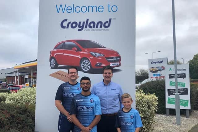 James Sharp from Higham Town FC with Mark Swindells at Croyland