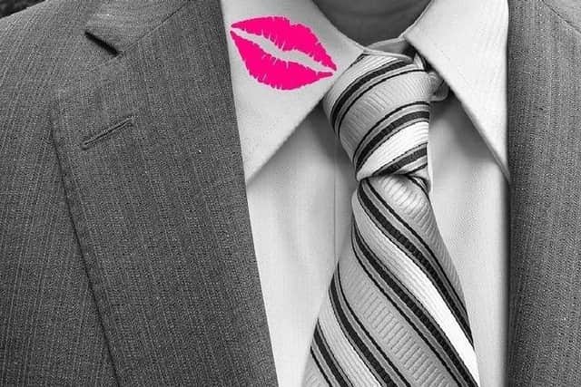lipstick on collar