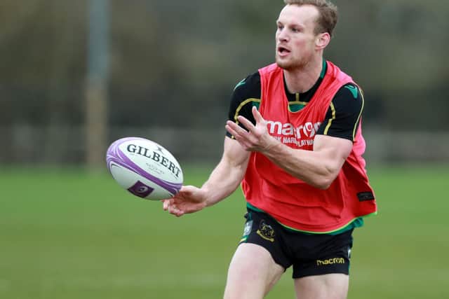Rory Hutchinson in training at Saints this week