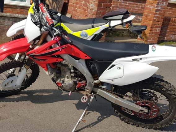 This bike has been seized by officers this afternoon