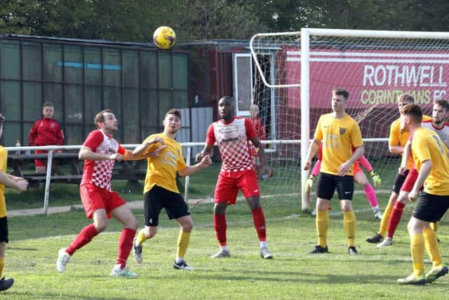 Rothwell Corinthians and Harborough Town clashed in a local derby
