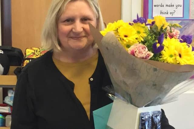 Julia Havlickova with her flowers