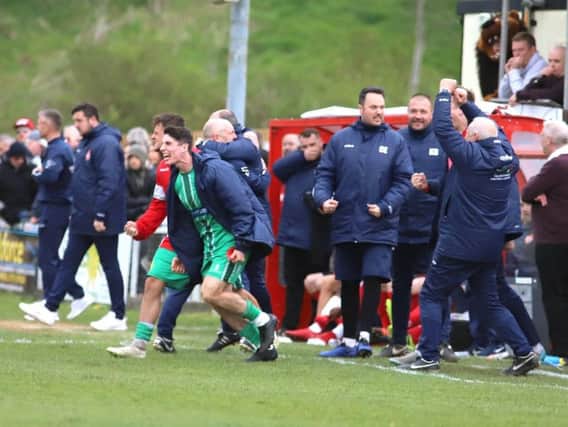 It was Alvechurch and not Kettering Town who were celebrating at the final whistle at Latimer Park. Picture by Peter Short