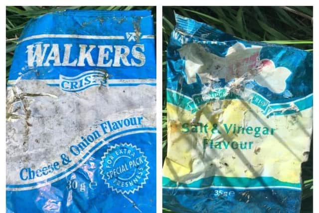 These crisp packets are close to 30 years old (Picture: James Dell)