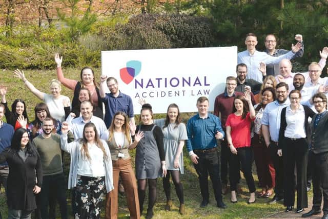 The National Accident Law team at the companys offices in Kettering Venture Park.