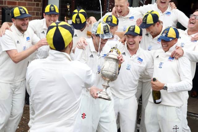 Finedon Dolben celebrate claiming the 2018 NCL Premier Division title