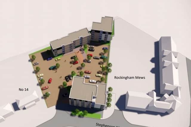 An aerial view of the proposed plan