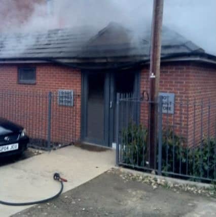Smoke was seen coming from the bin store.