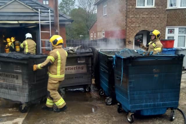 Fire crews at the scene this morning.