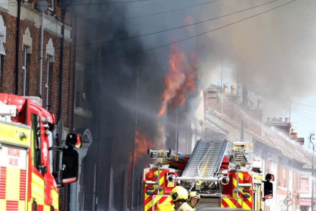 Large Fire: Kettering: Kettering Bedding Centre, fire at business in Regent Street, Kettering. 
Fire and Police on scene
Monday, May 13th 2019 NNL-190513-153719009