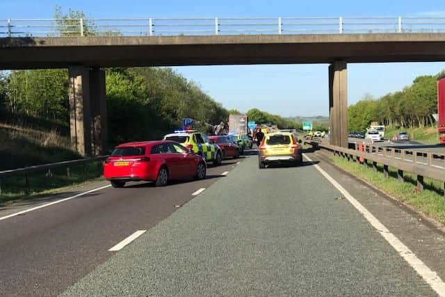 The A14 has been closed since 7am