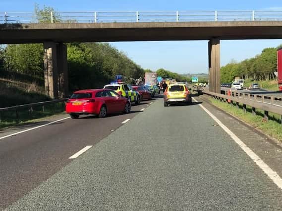 The A14 has been closed since 7am