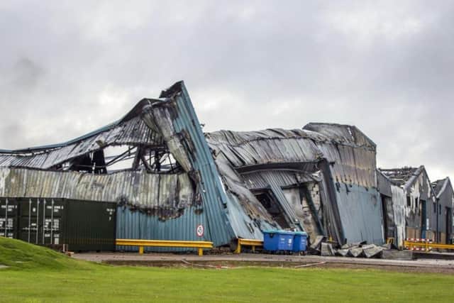 Buildings at Sywell Aerodrome following last week's fire