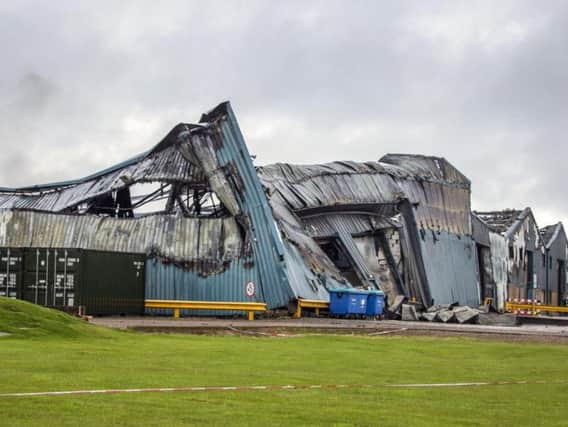 Buildings at Sywell Aerodrome following last week's fire