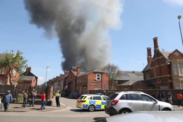 Smoke could be seen across the town.