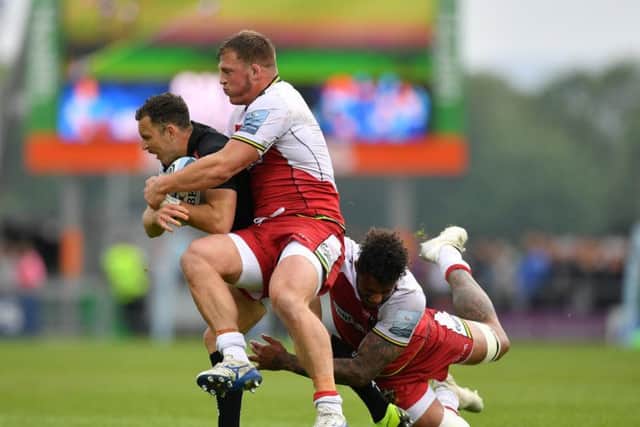 Alex Waller and Courtney Lawes were both sin-binned during the first half