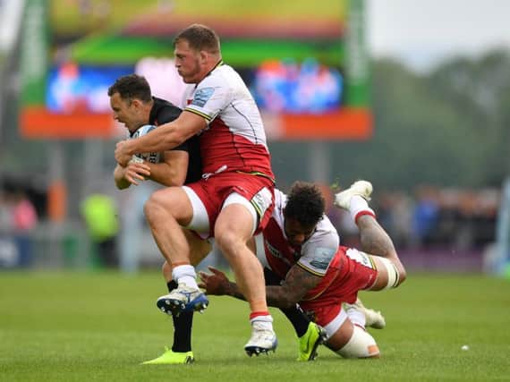 Alex Waller and Courtney Lawes were both sin-binned during the first half