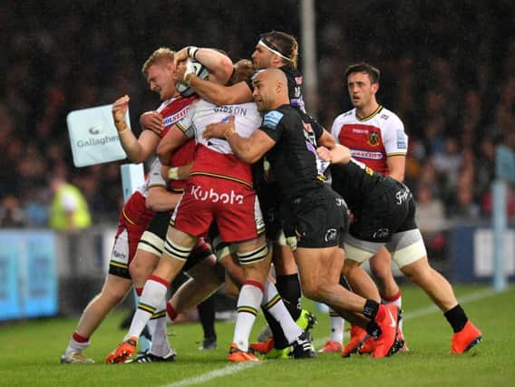 Saints and Exeter scrapped it out