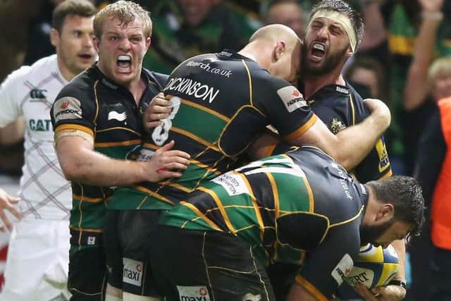 Tom Wood scored the most dramatic try of them all in the play-off semi-final success against Leicester Tigers in May 2014