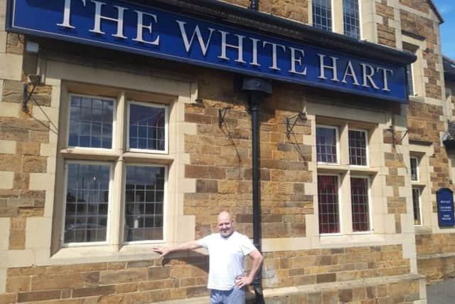 Landlord Paul Falzon outside The White Hart in Corby. NNL-190522-152555005