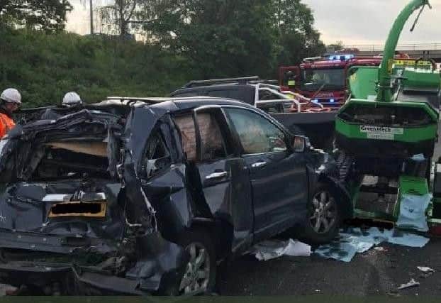 The scene of the crash via @BedsFire