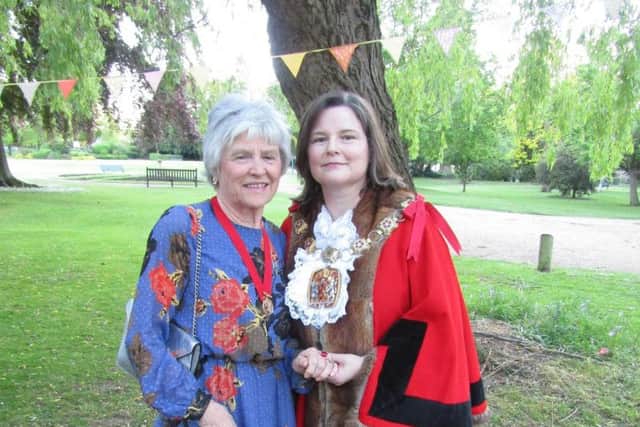 New Wellingborough Mayor Cllr Jo Beirne with her mum Pam who was mayor in the 2001.