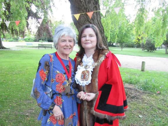 New Wellingborough Mayor Cllr Jo Beirne with her mum Pam who was mayor in the 2001.
