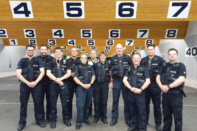 Some of the newly trained officers who can now use Tasers in the course of their work. Picture Sergeant Steve Briggs via Twitter.