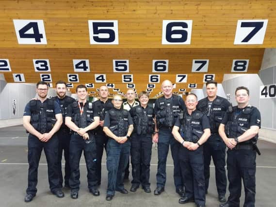 Some of the newly trained officers who can now use Tasers in the course of their work. Picture Sergeant Steve Briggs via Twitter.