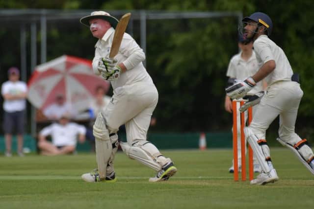 Steve Musgrave hits out on his way to 87 for Wollaston 2nd in their victory over Horton House 2nd in Division Three of the Northamptonshire Cricket League last weekend. Pictures by David Ikin