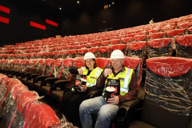 Georgina Jones and Shaun Jones in the IMAX auditorium.