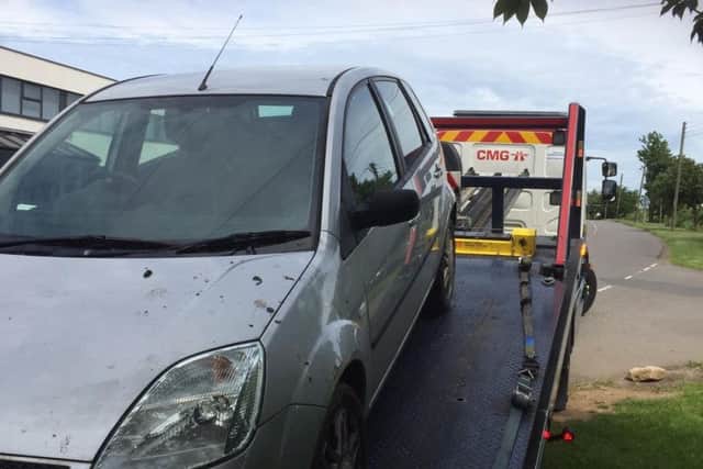 A Ford was also removed after it was found to be untaxed.