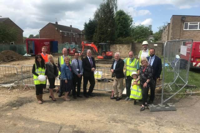 Corby Borough Council and construction company F1 Modular held a start-on-site ceremony at Wilby Close, Corby, today (Tuesday) to mark the beginning of work on new flats.