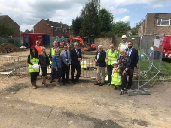 Corby Borough Council and construction company F1 Modular held a start-on-site ceremony at Wilby Close, Corby, today (Tuesday) to mark the beginning of work on new flats.