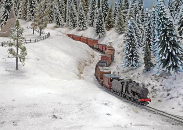 The snow scene layout of Moorside Valley Railway is N gauge and is coming all the way down from Northumberland. Photograph by Rebecca Flynn courtesy of Railway Modeller.