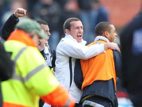 Justin Edinburgh pictured during his time as manager of Rushden & Diamonds