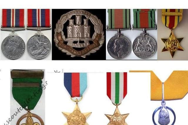 A collection of distinctive WWII medals similar to these was stolen from a Northamptonshire home.