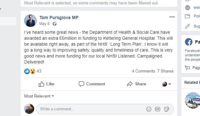 The Facebook post in question