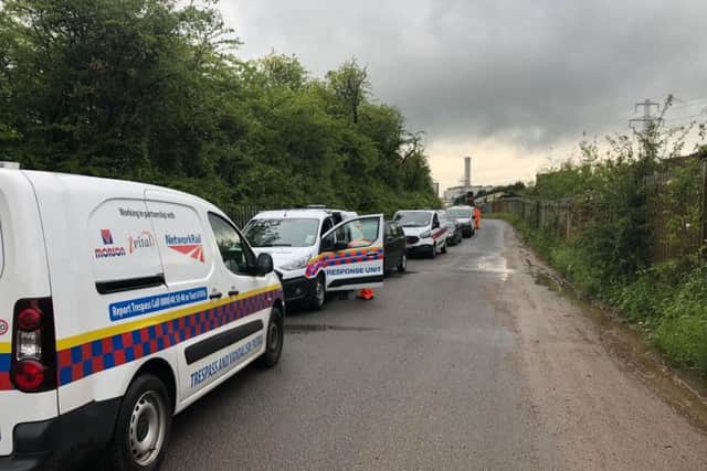 There is still a heavy Network Rail presence on the scene