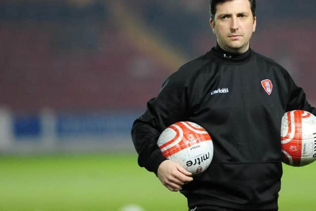 Nicky Eaden, pictured during his spell on the coaching staff at Rotherham United in 2016, wants to make Kettering Town 'competitive' in the National League North next season