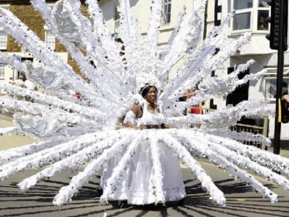 One of the spectacular costumes from last year's Wellingborough carnival parade.