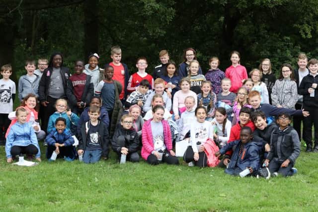 Pupils from Corby Primary Academy orienteering
