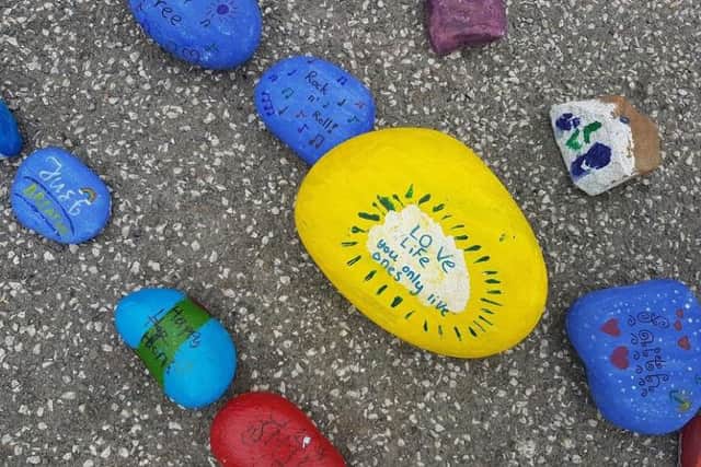 Some of the painted rocks.