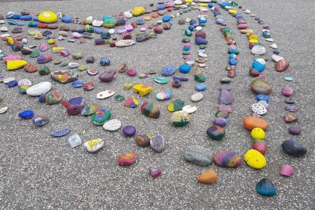 Some of the painted rocks.