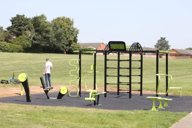 Corby: West Glebe Park new multi function outdoor gym rig,