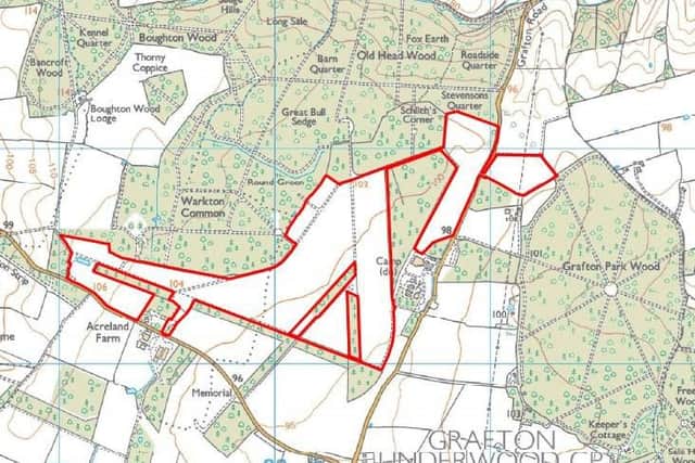 The site of the proposed solar farm is outlined in red.