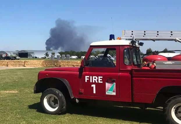 The smoke can be seen from Sywell Aerodrome. Photo: Matt Oliver/Twitter